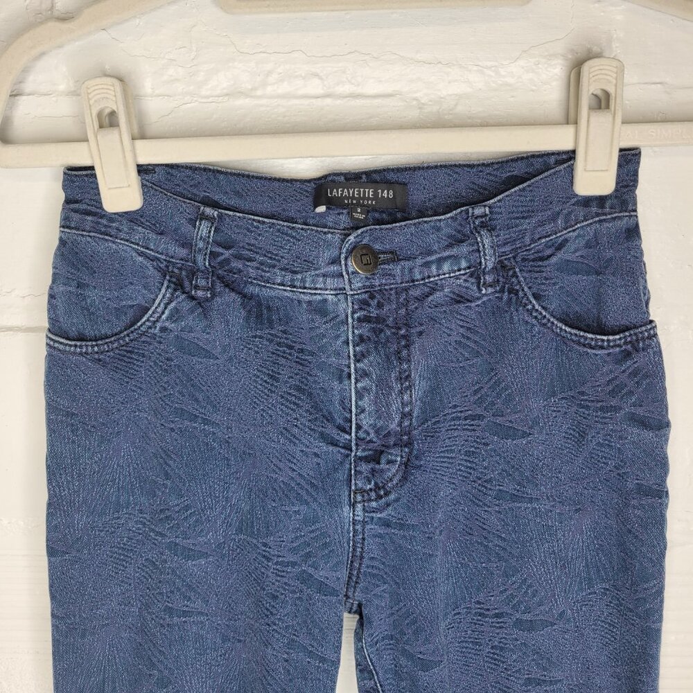Lafayette 148 Women's Size 2 Jeans Textured Print Crop - Picture 3 of 5